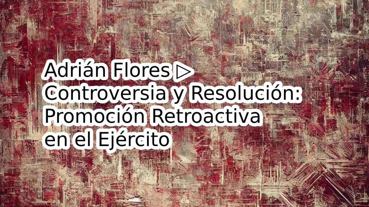 Adrián Flores ▷Controversia y Resolución: Promoción Retroactiva en el Ejército