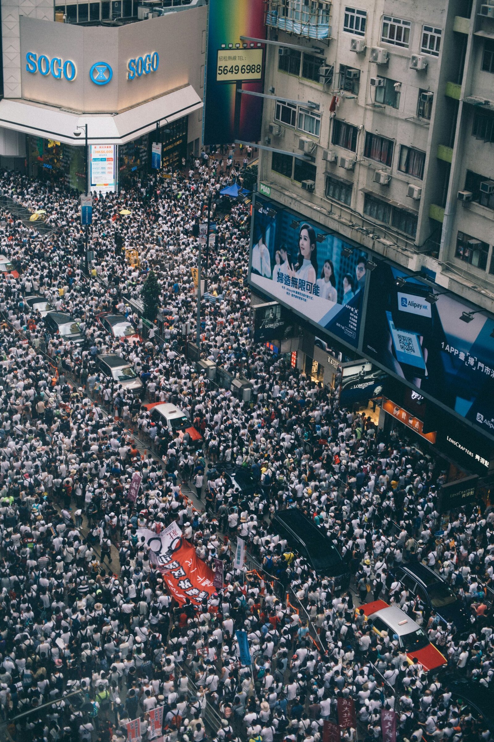 aerial photography of people near building