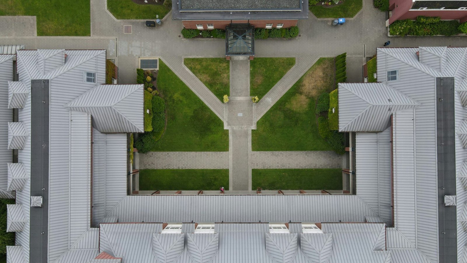 aerial view of green grass field