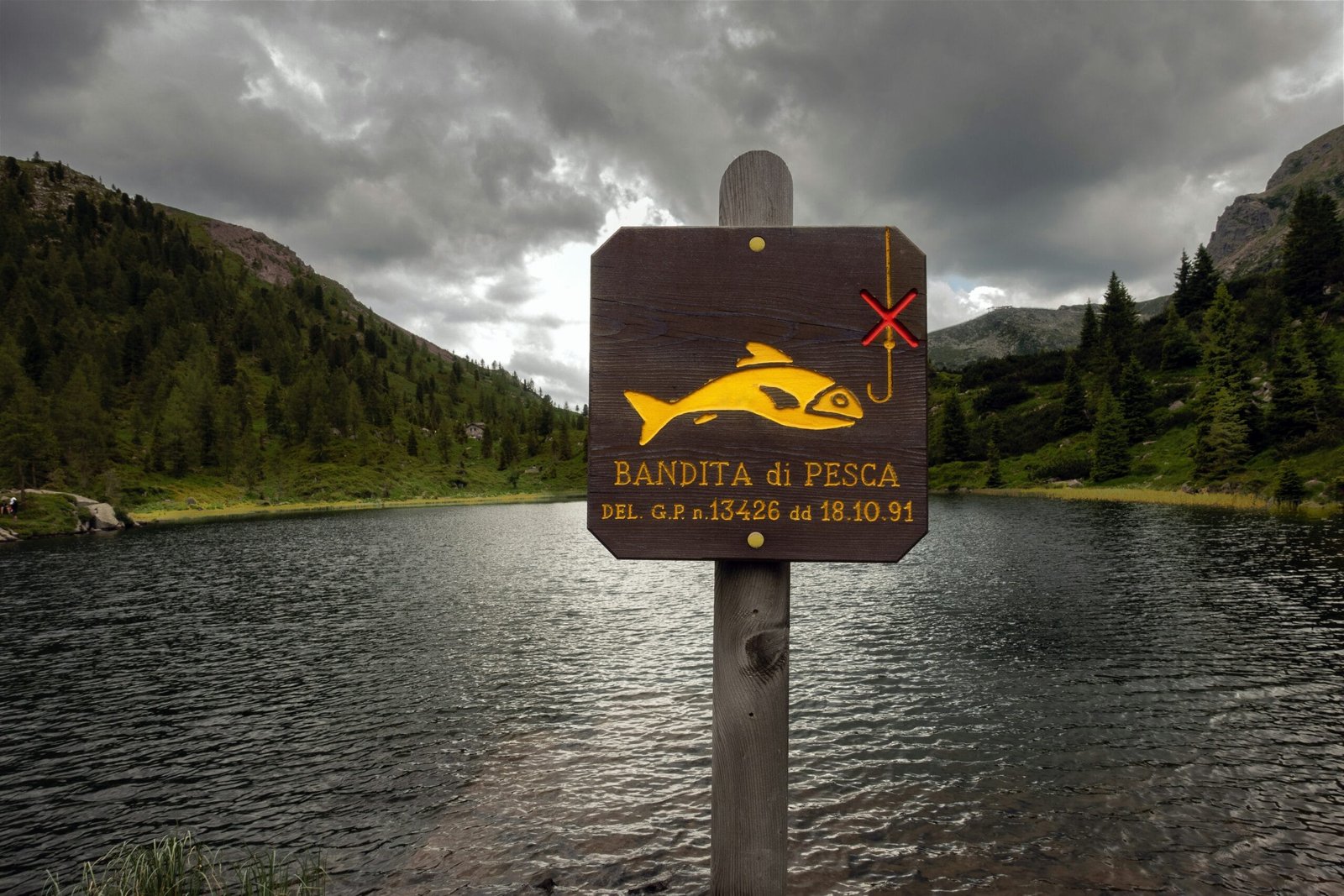 brown wooden signage on river during daytime