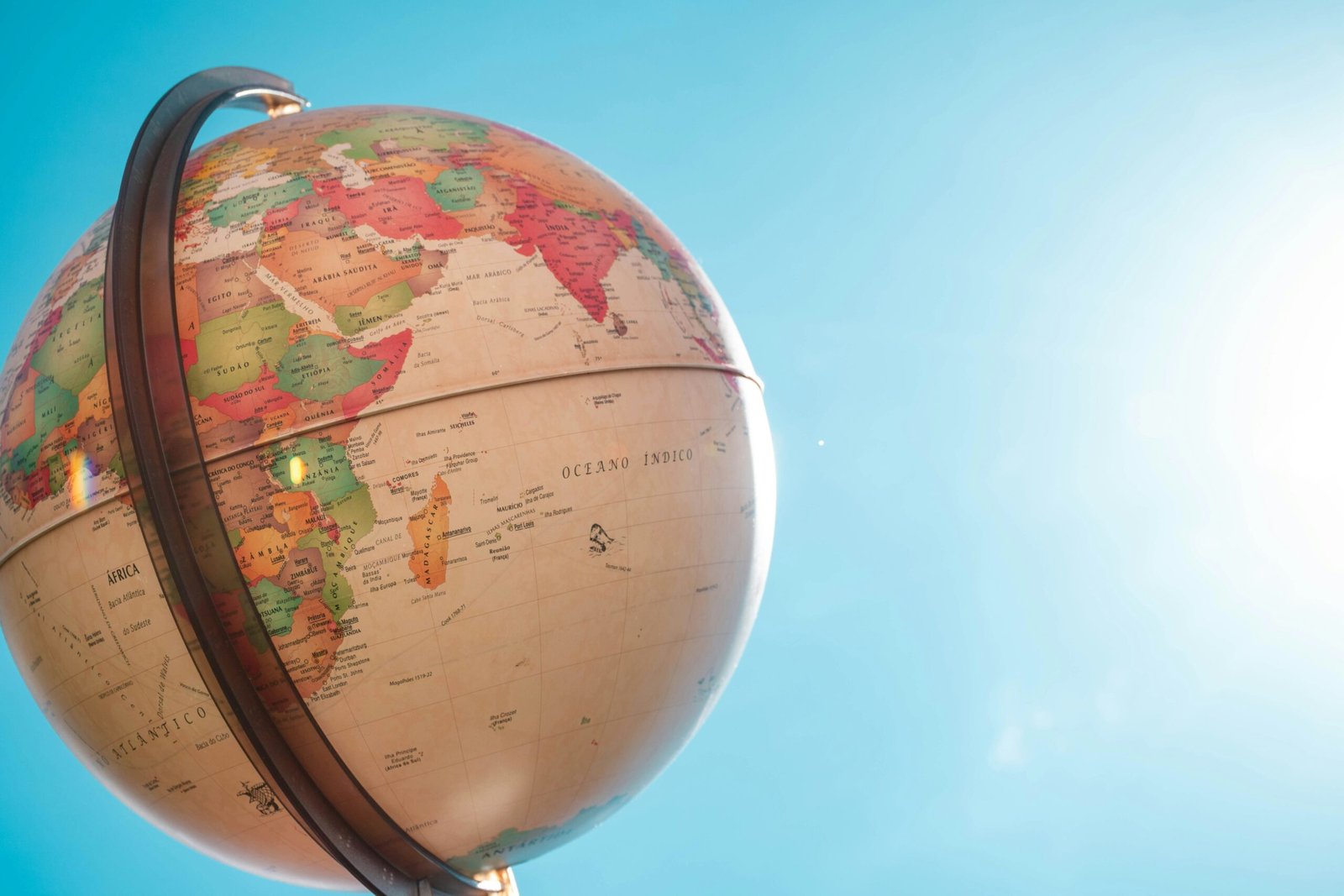 white and red globe under blue sky during daytime